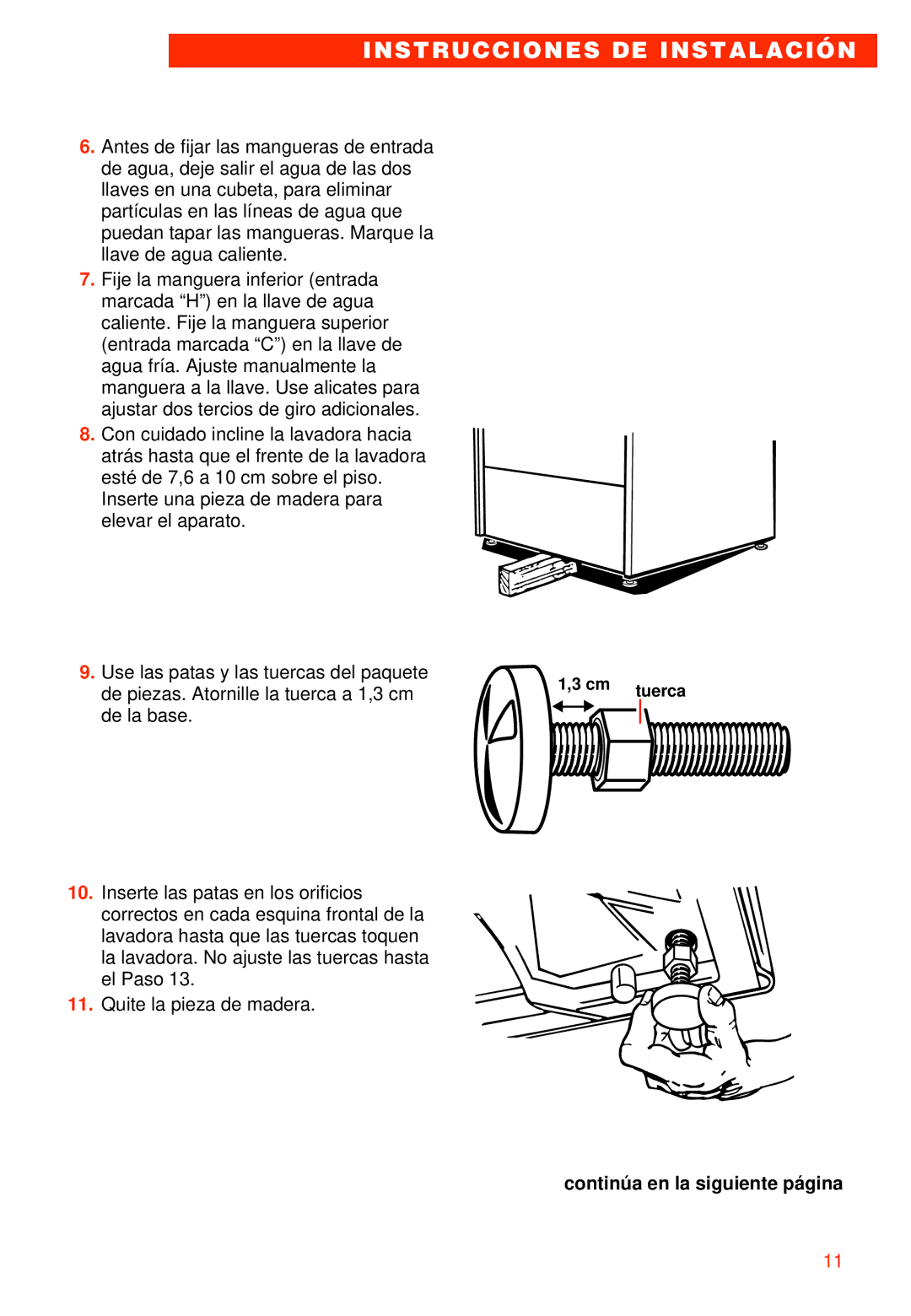 Whirlpool 7LSR8244EQ0 manual Tuerca 