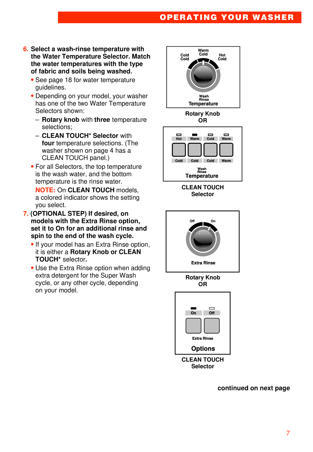 Whirlpool 7LSR8244EQ0 manual Options 