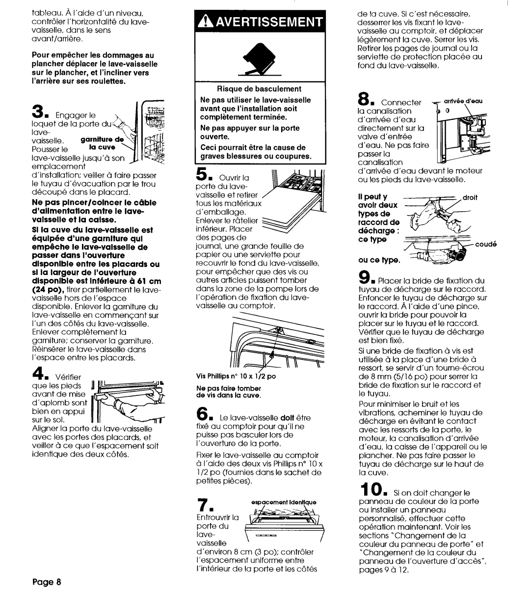 Whirlpool 801 installation instructions II peut y 