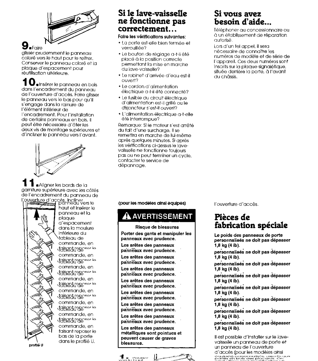 Whirlpool 801 installation instructions SSvous avez Besoin d’aide, Faire les v6rlflcatlons sulvantes 