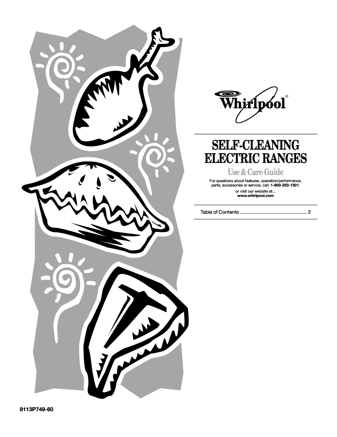 Whirlpool 8113P749-60 manual Self-Cleaning Electric Ranges, Use & Care Guide, or visit our website at 
