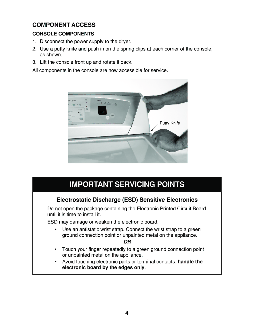 Whirlpool 8178023 manual Component Access, Console Components 