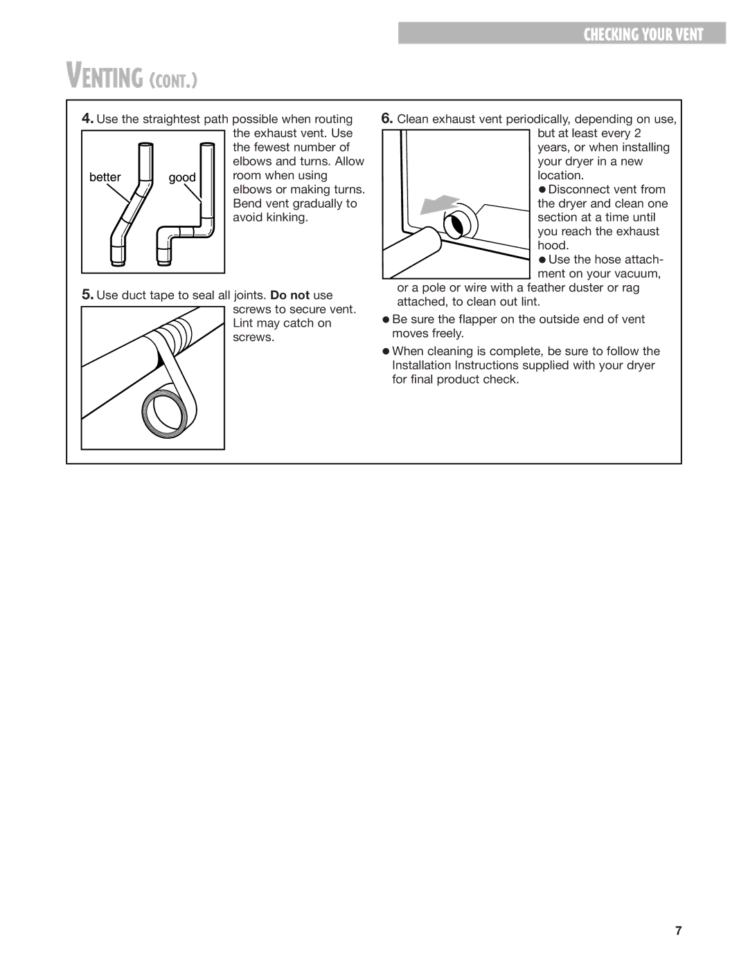 Whirlpool 8280527 warranty Venting 