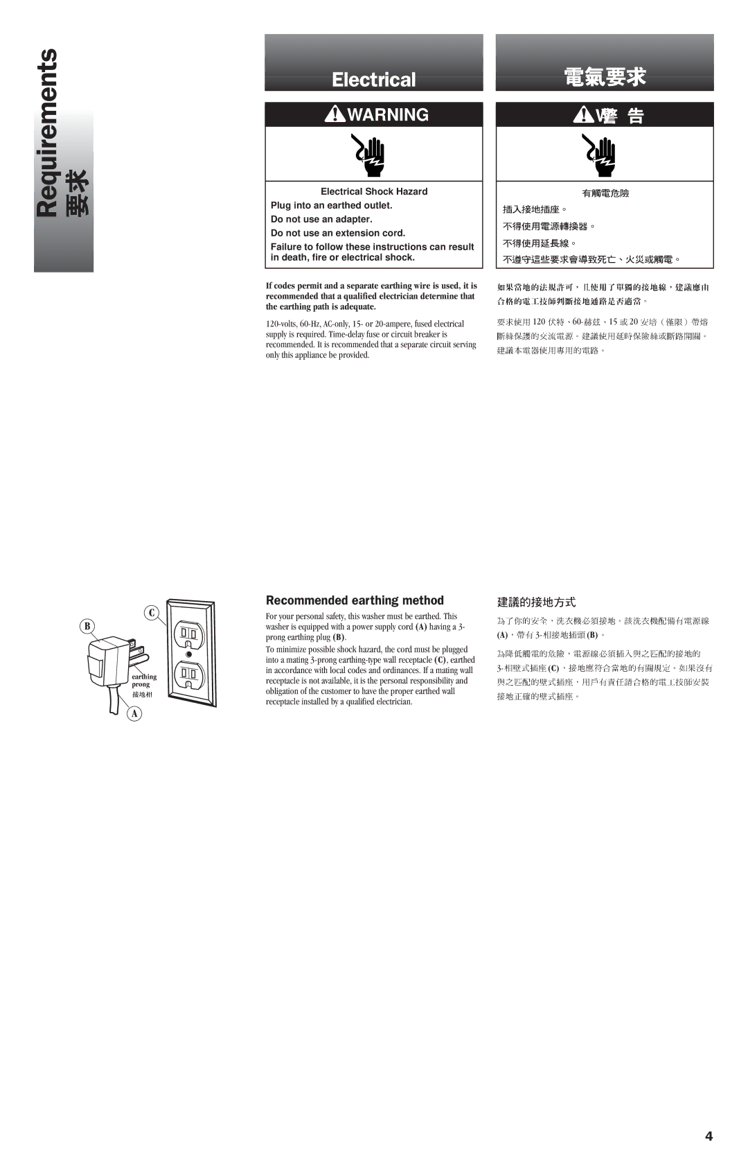 Whirlpool 8318507 installation instructions Requirements, Electrical 