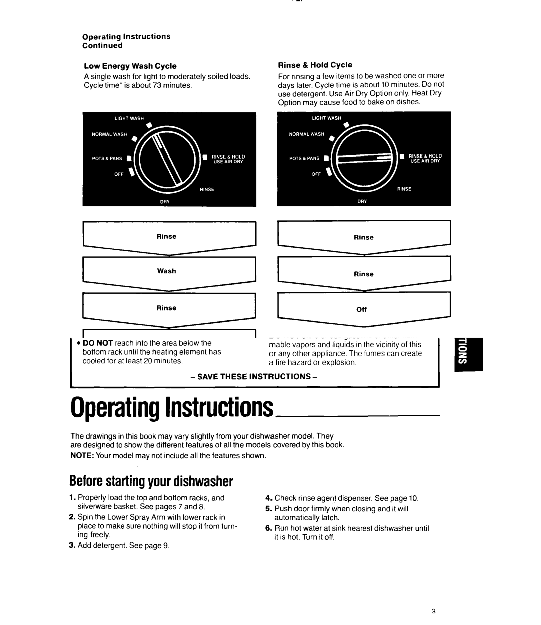 Whirlpool 8400 Series, 8300 Series manual Whathappensin eachoption, Rinse ‘Cycle time includes heated dry time 