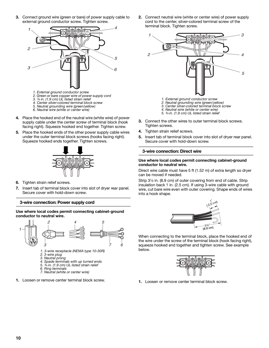 Whirlpool 8533582 manual Loosen or remove center terminal block screw 