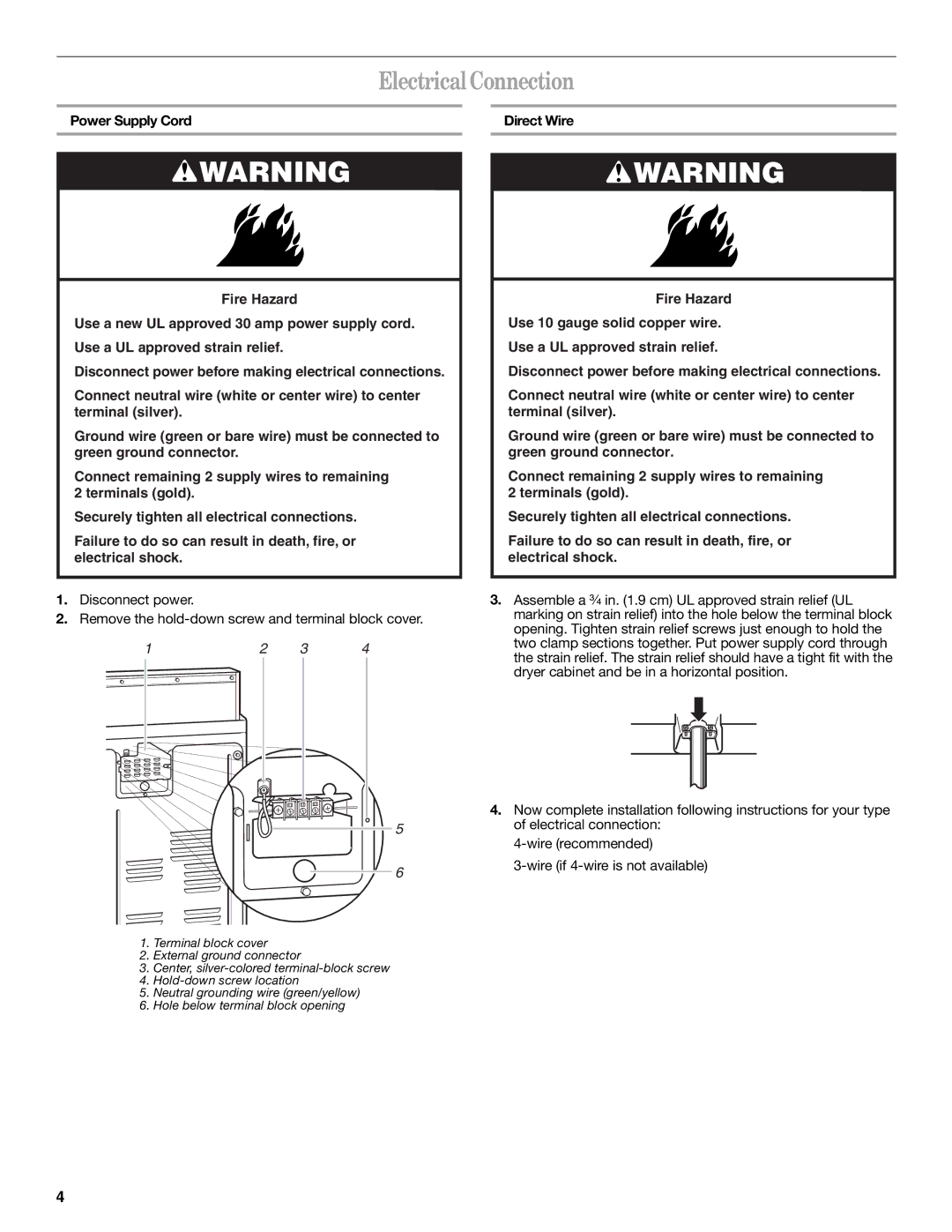 Whirlpool 8535899 installation instructions Electrical Connection 