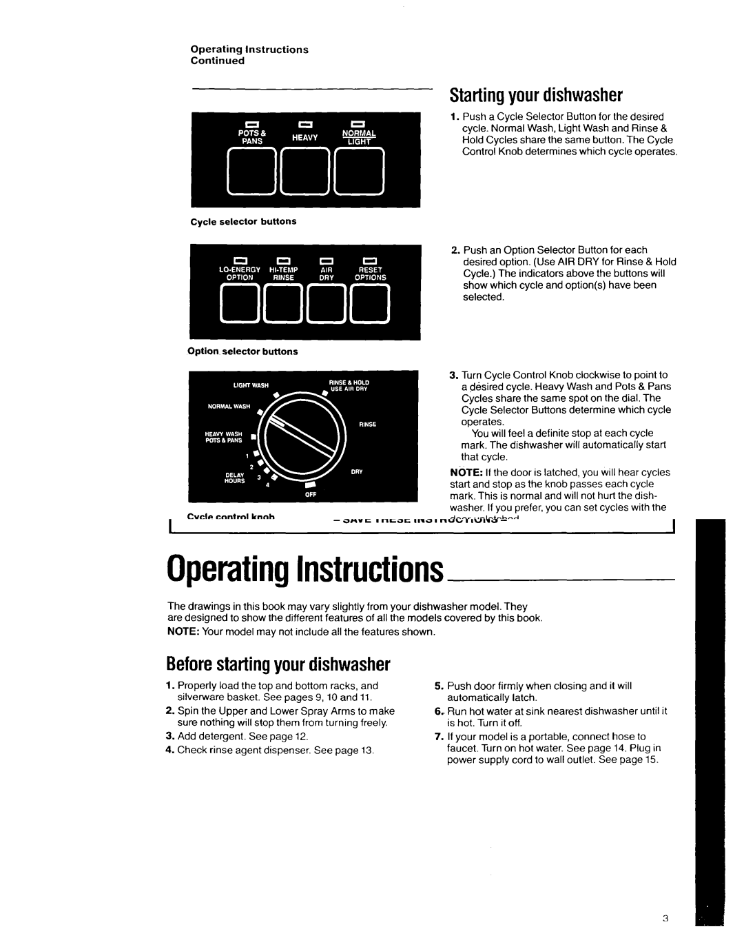 Whirlpool 8700 Series manual Startingyour dishwasher, Toadd a dish after starting 