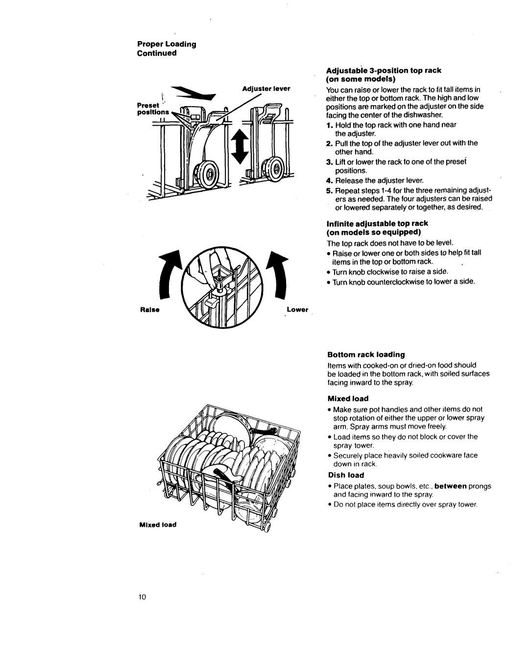 Whirlpool 8700 manual Turn knob clockwise to raise a side 