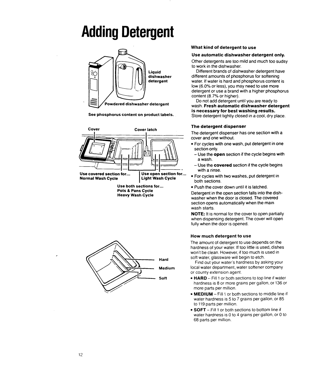 Whirlpool 8700 manual AddingDetergent 