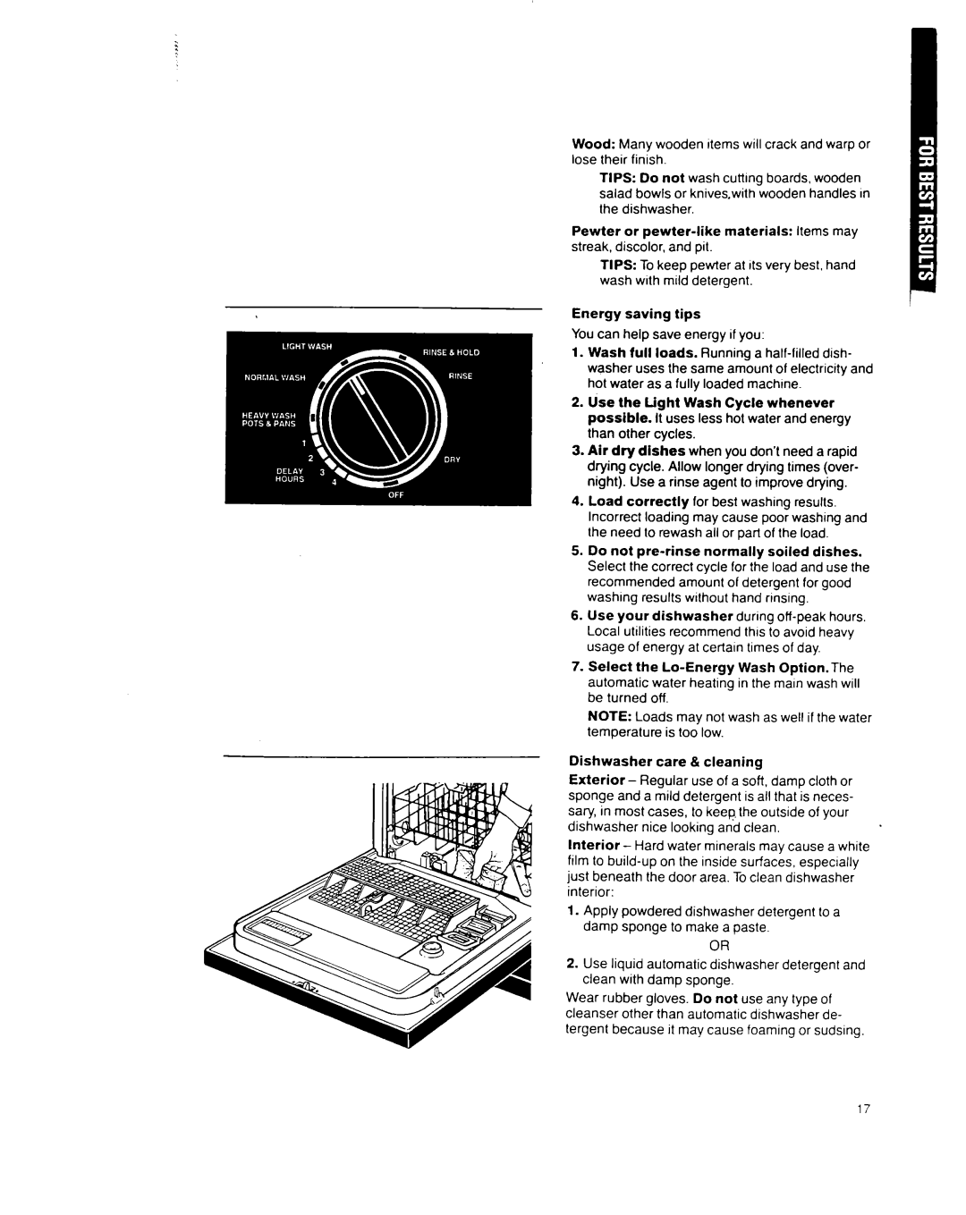 Whirlpool 8700 manual Energy saving tips 