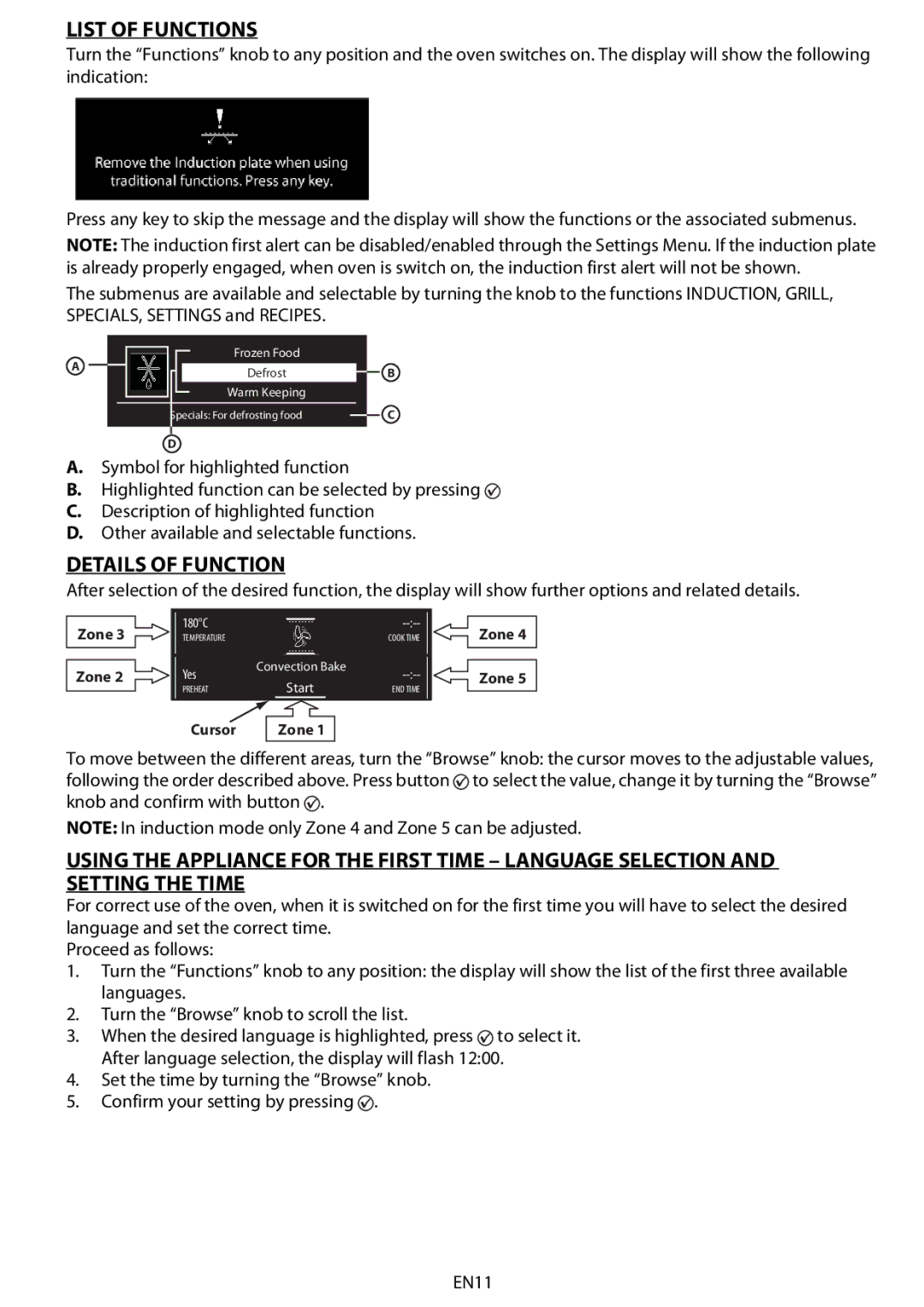 Whirlpool 8790 manuel dutilisation List of Functions, Details of Function 