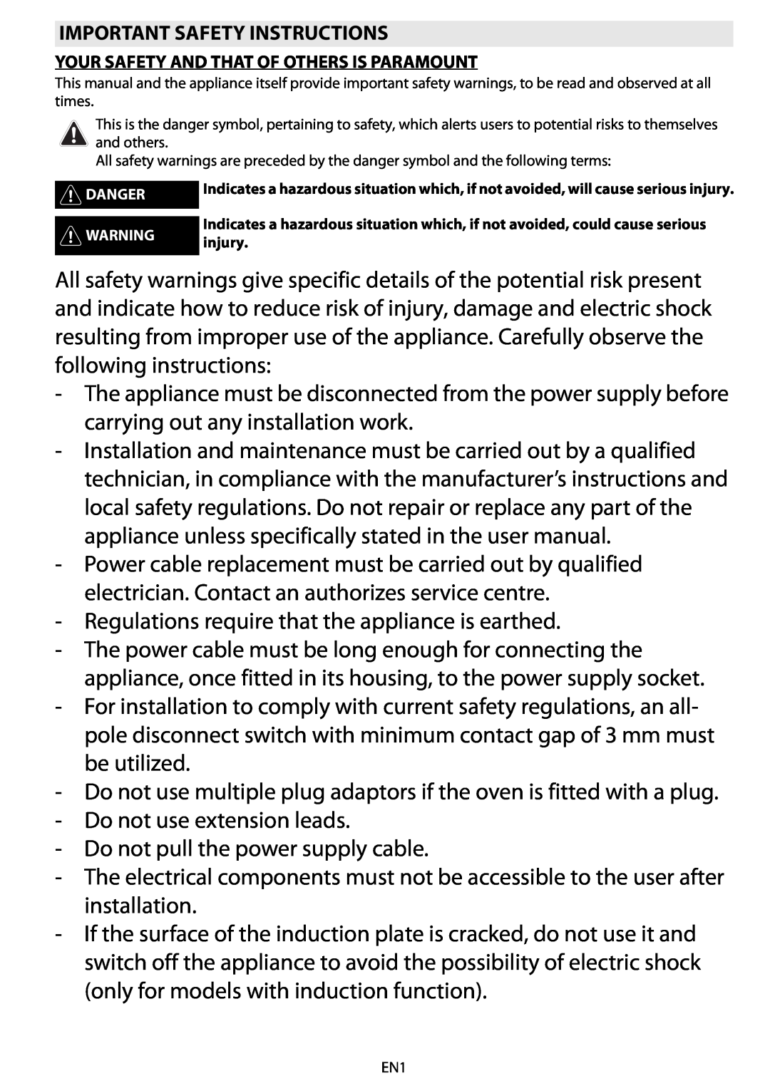 Whirlpool 8910 manual do utilizador Regulations require that the appliance is earthed 