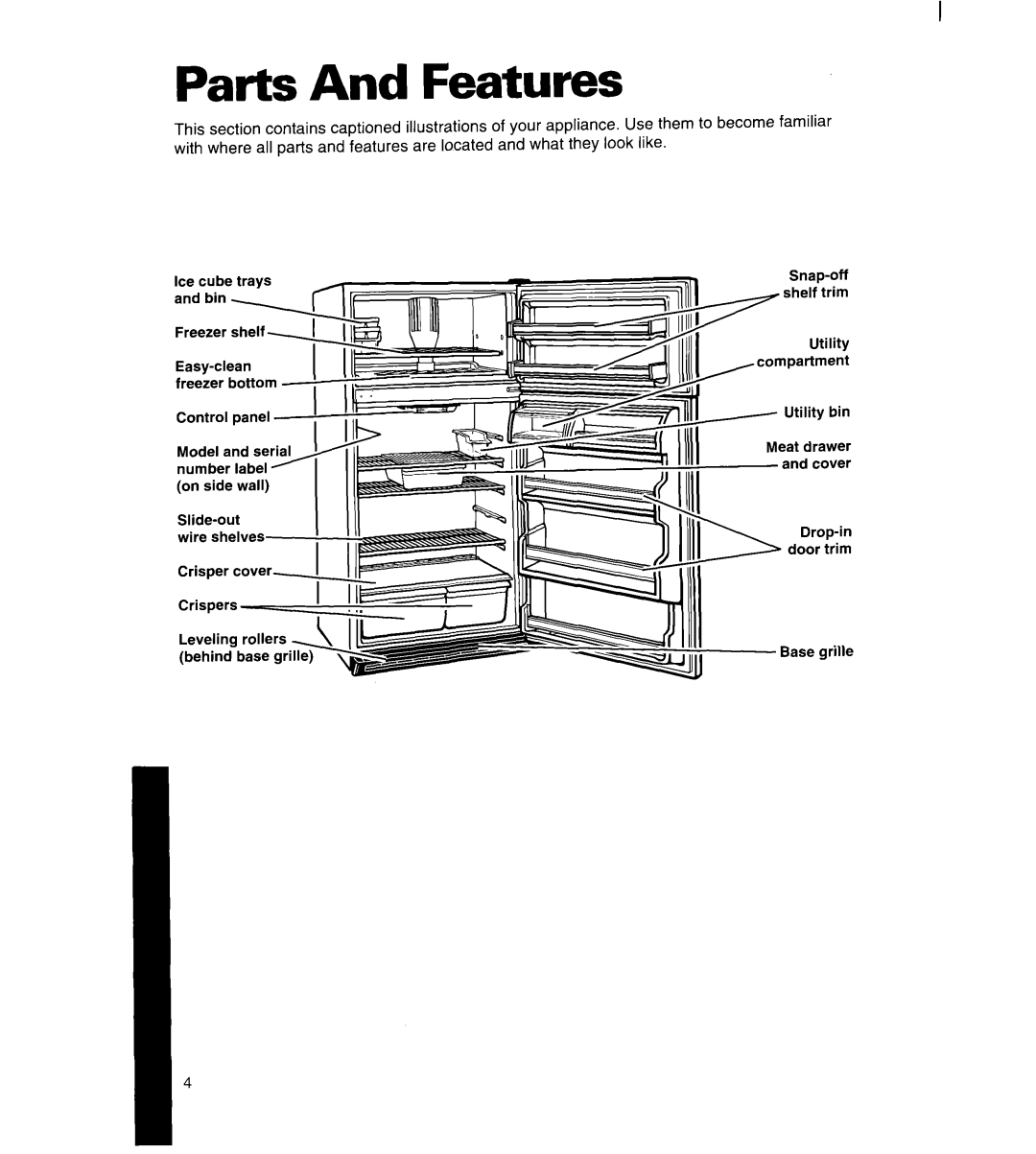 Whirlpool 3ET16NK, 8ET17NK manual Parts And Features 