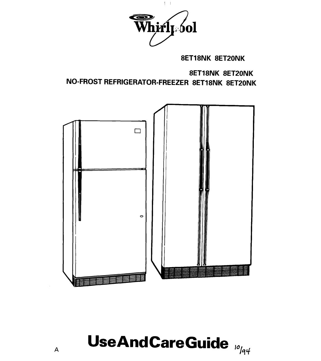 Whirlpool 8ET20NK, 8ET18NK manual UseAndCareGuide, Fol+ 