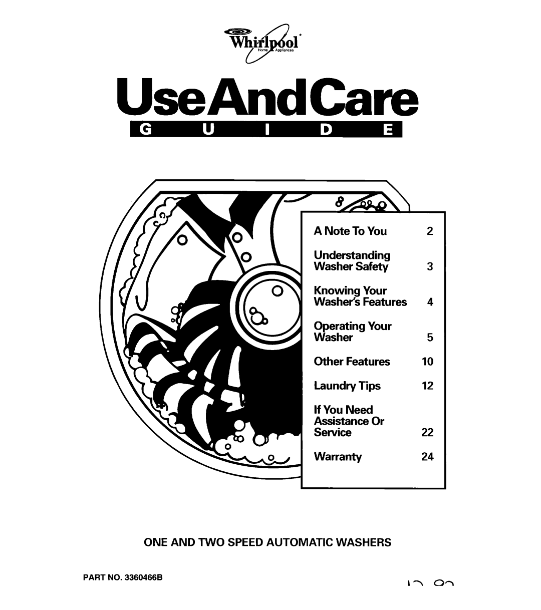 Whirlpool 8LSC6244BG0 manual UseAndCare 