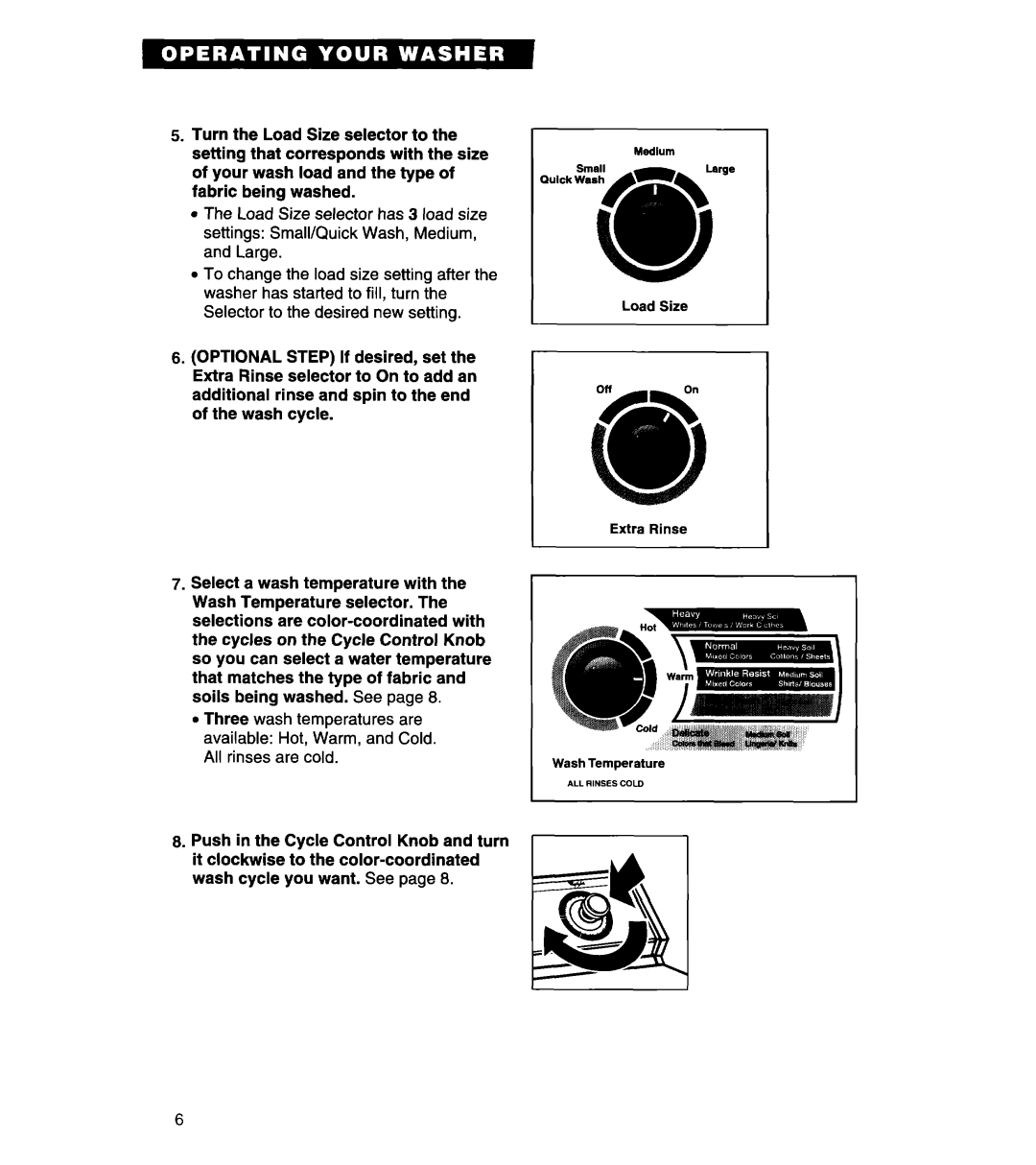 Whirlpool 8LSR5233EZ0 warranty Your wash load and the type 