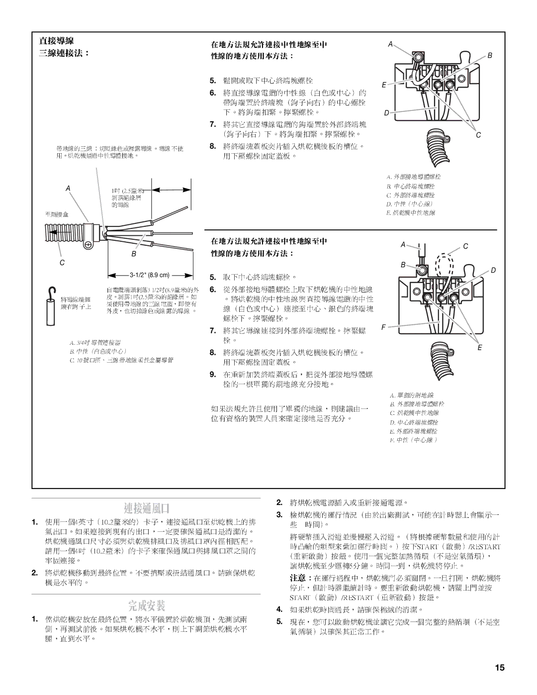 Whirlpool 8TCEM2760KQ0 installation instructions 2 8.9 cm 