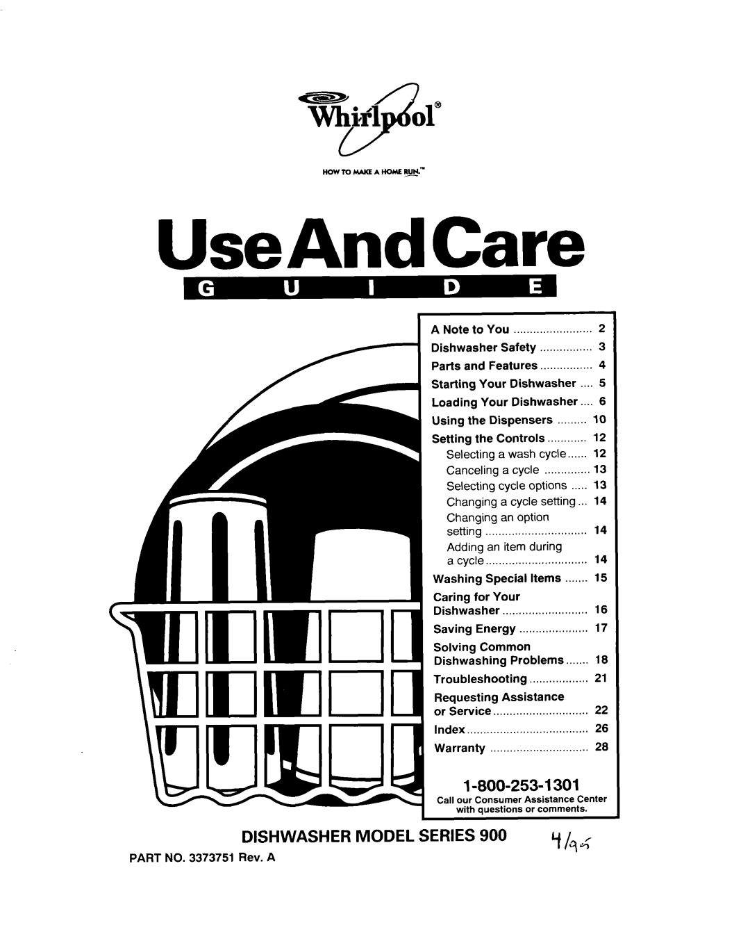 Whirlpool 900 Series warranty UseAndCare 