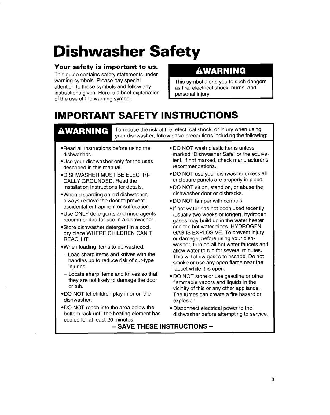 Whirlpool 900 Series warranty Dishwasher Safety, Your safety is important to us, Reach IT 