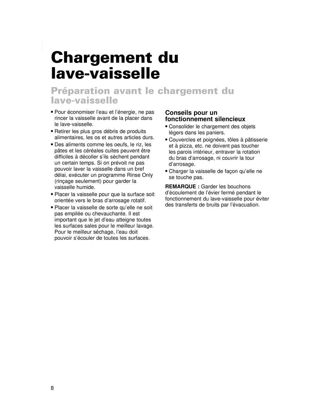 Whirlpool 910 Series warranty Chargement du lave-vaisselle, Préparation avant le chargement du lave-vaisselle 