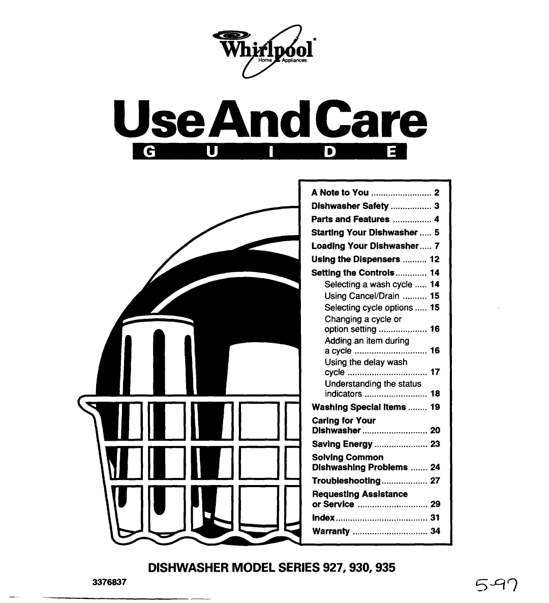 Whirlpool 927 Series warranty Using the Dlspensers Settlng the Controls, Washlng Special, Carlng For Your, Savlng, Common 