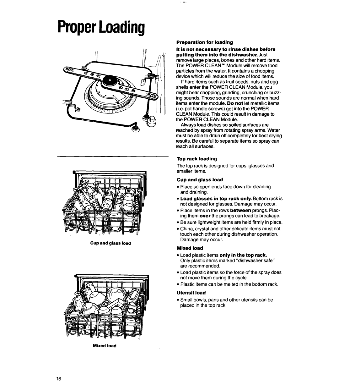 Whirlpool 9700 manual ProperLoading 