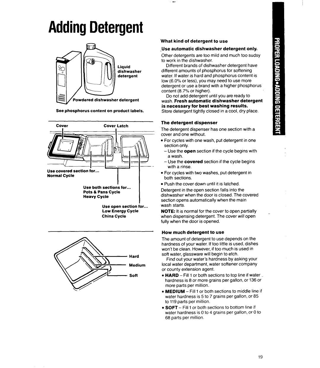 Whirlpool 9700 manual AddingDetergent 
