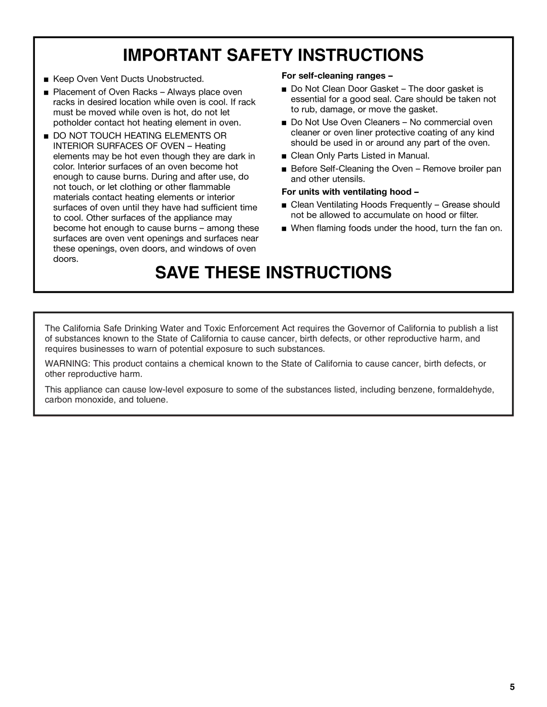 Whirlpool 9753313B manual For self-cleaning ranges, For units with ventilating hood 