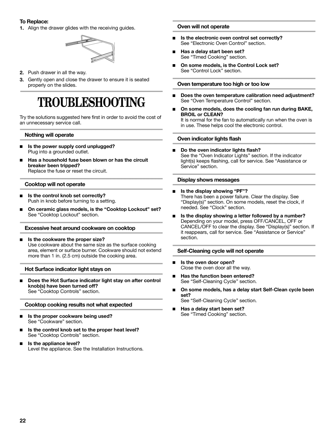 Whirlpool 9754384 manual Troubleshooting 