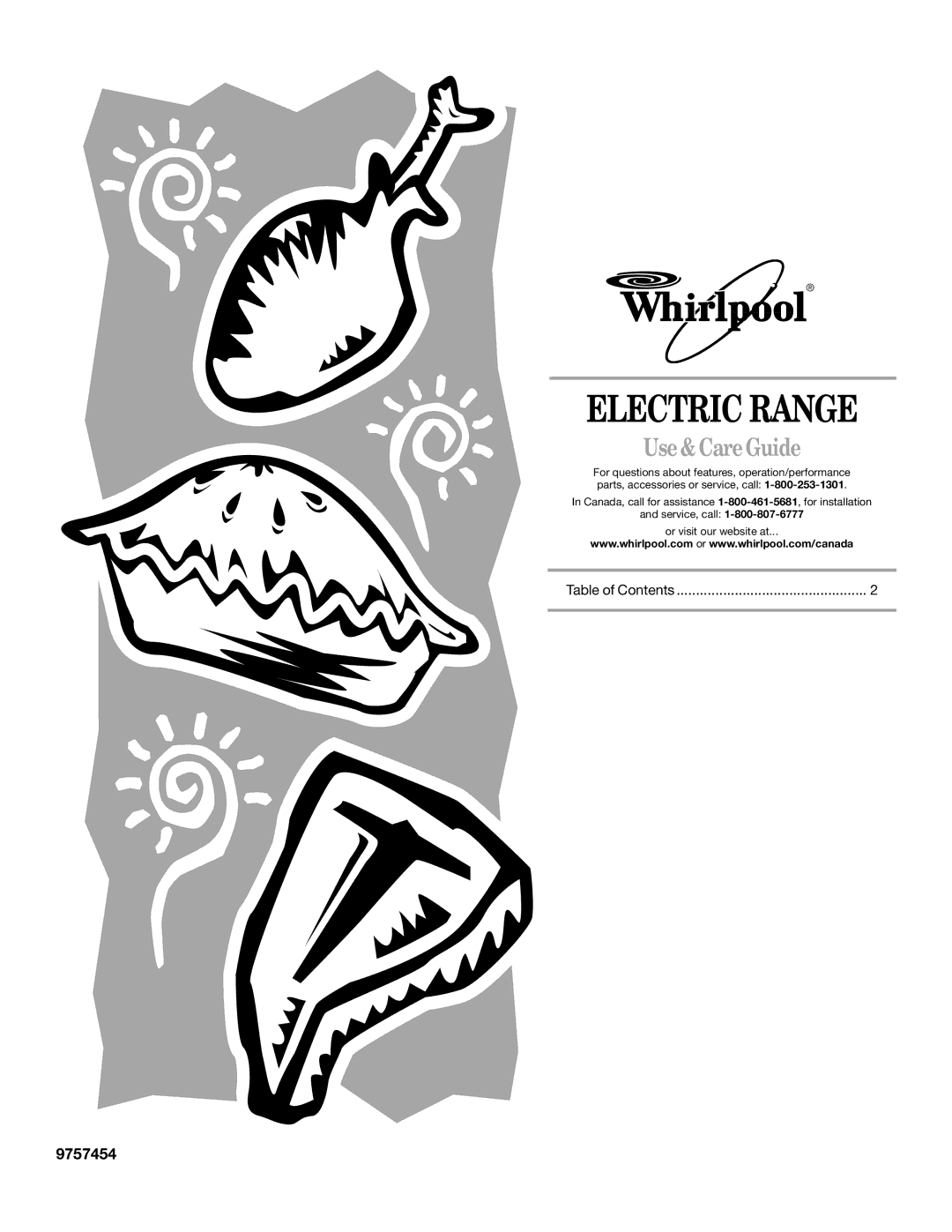 Whirlpool 9757454 manual Electric Range, Use &Care Guide 