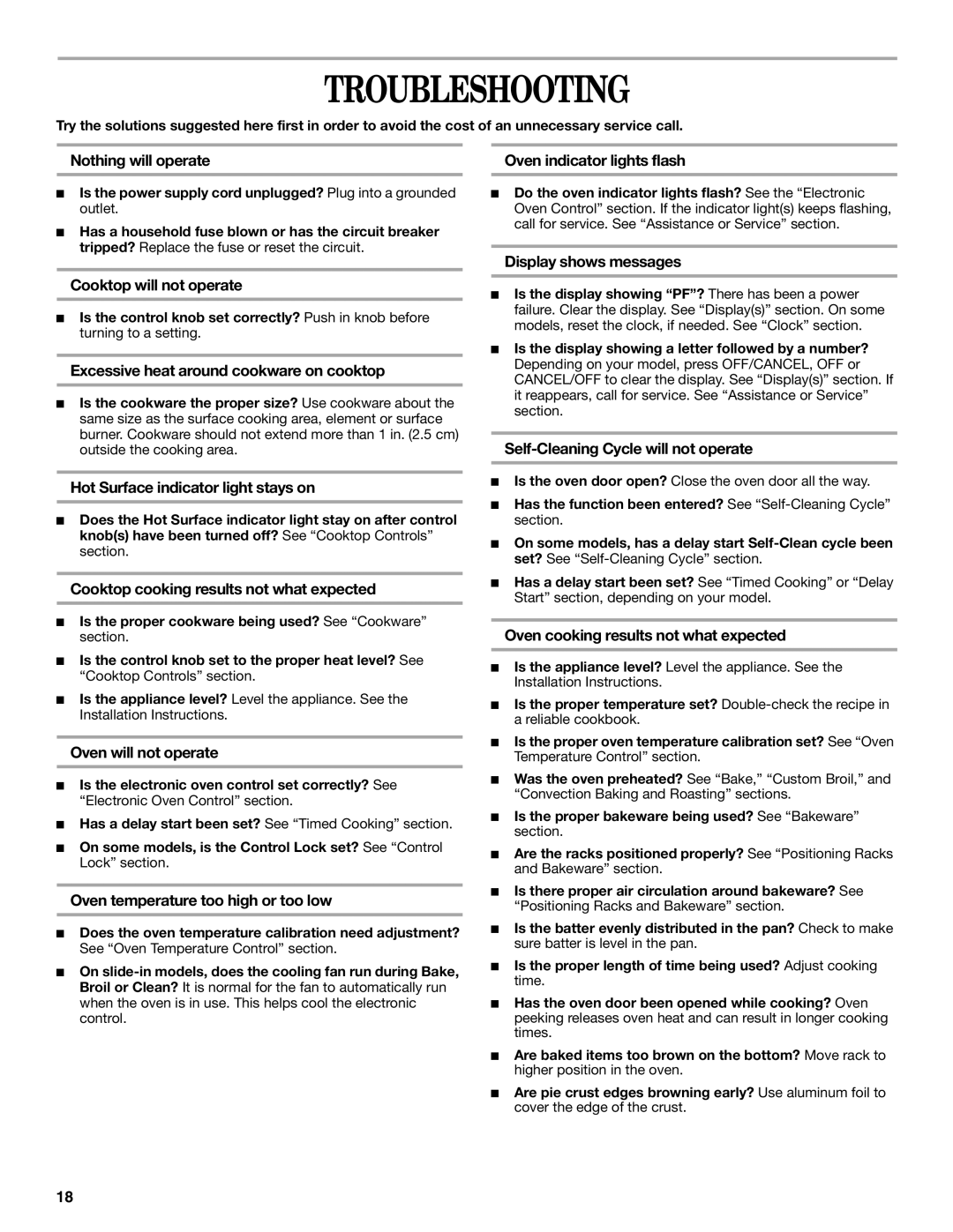 Whirlpool 9757454 manual Troubleshooting 