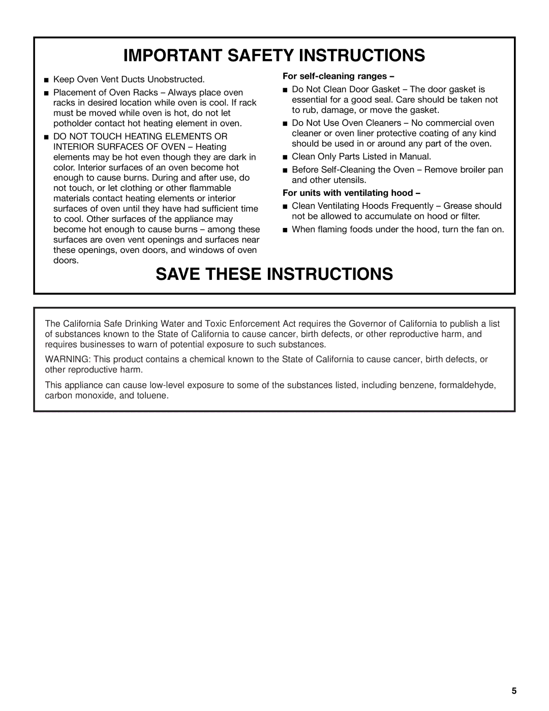 Whirlpool 9757454 manual For self-cleaning ranges, For units with ventilating hood 