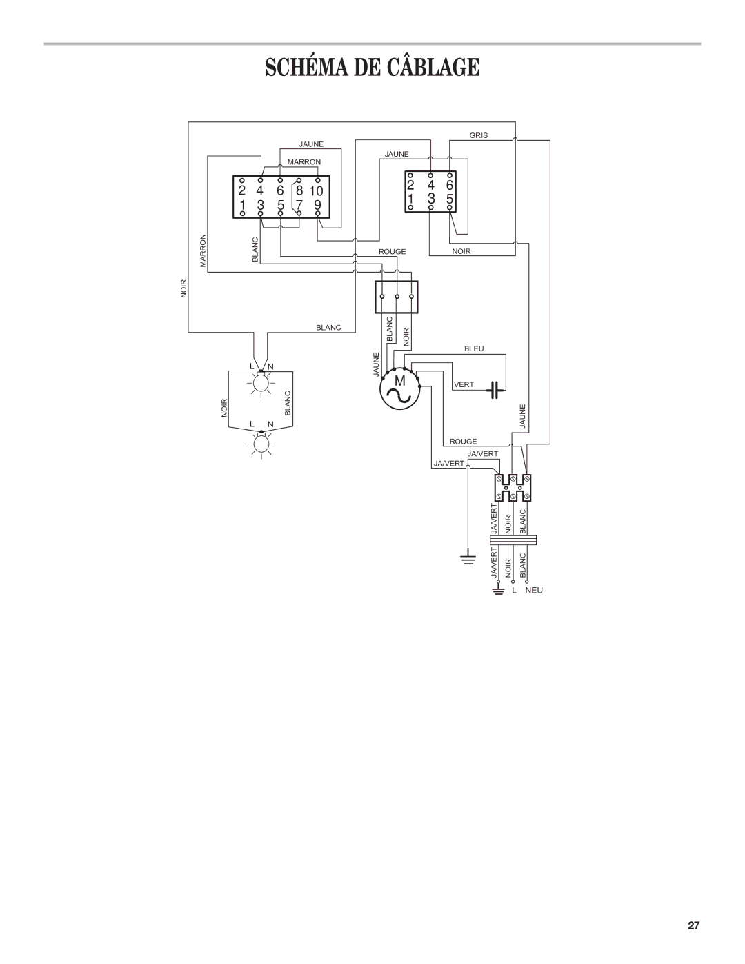 Whirlpool 9760266 installation instructions Schéma DE Câblage 