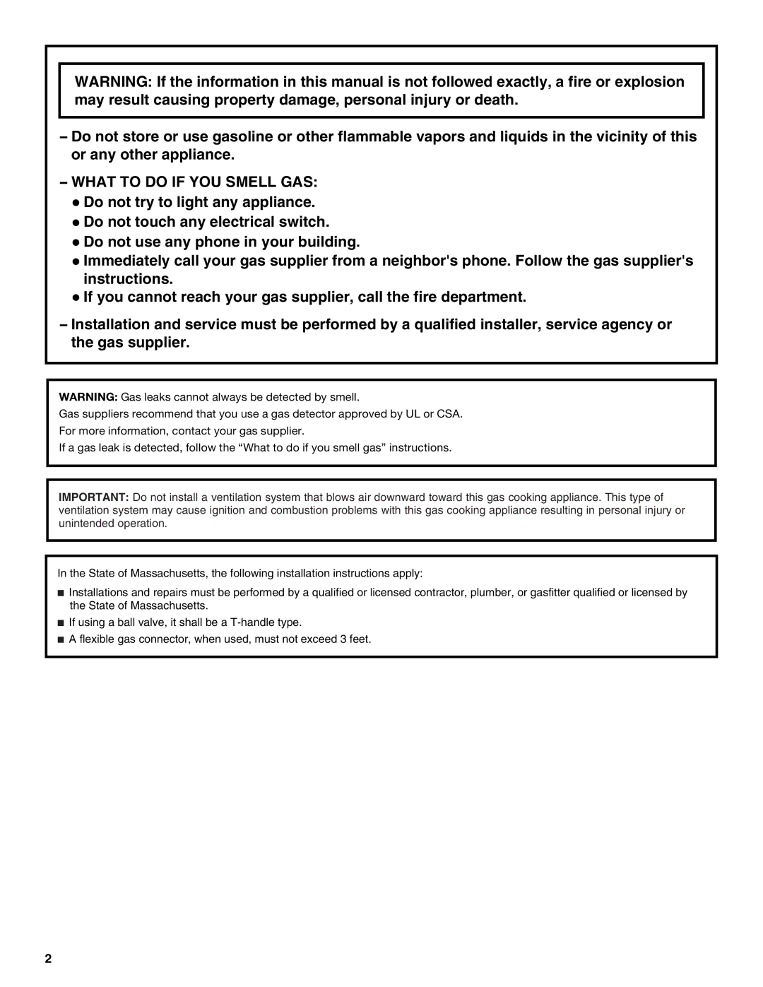 Whirlpool 9761893B installation instructions What to do if YOU Smell GAS 