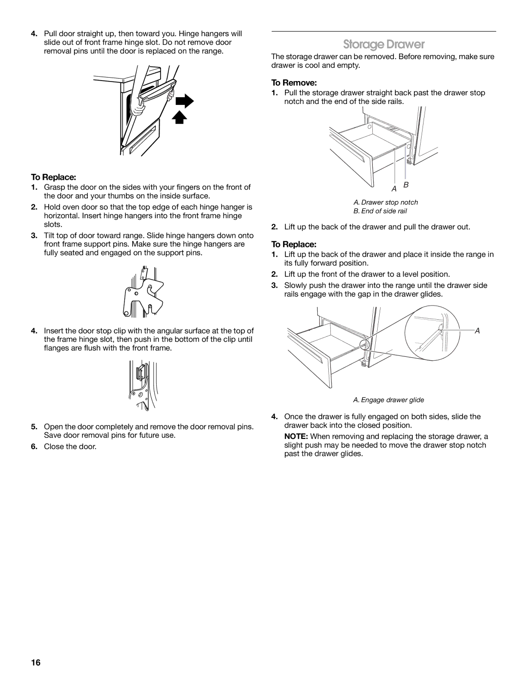 Whirlpool 9762362A manual Storage Drawer 