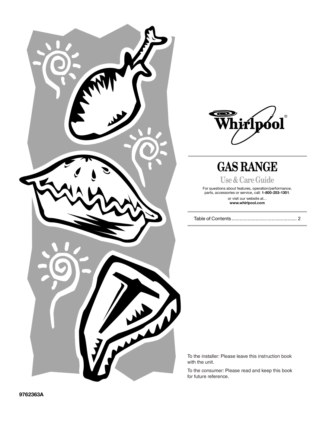 Whirlpool 9762363A manual GAS Range 