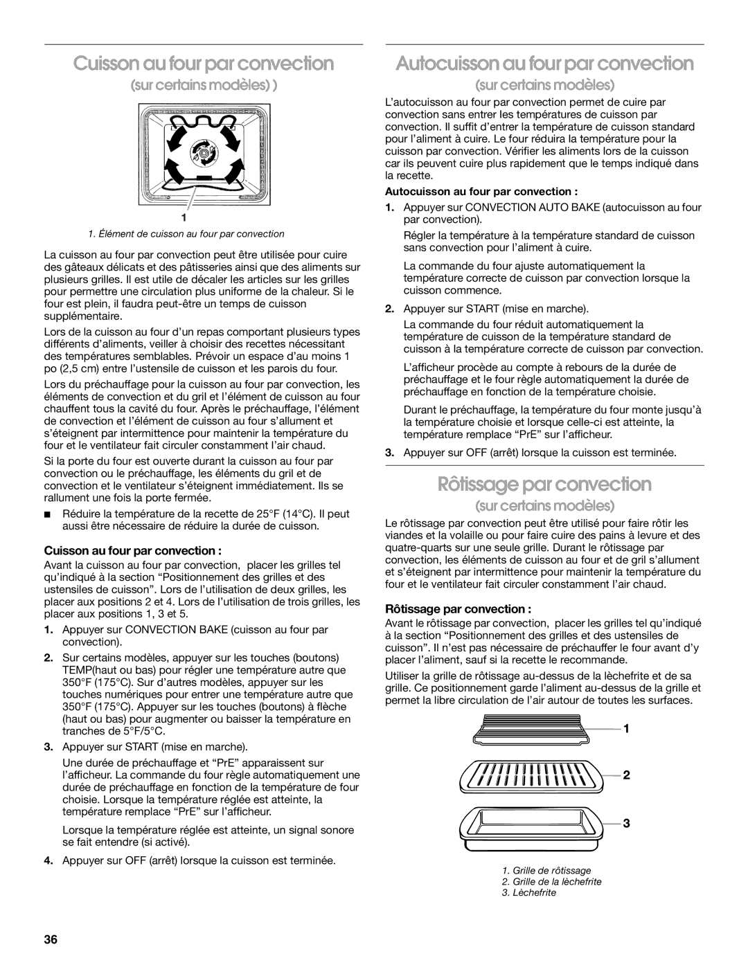 Whirlpool 9782474A manual Cuisson au four par convection, Autocuisson au four par convection, Rôtissage par convection 