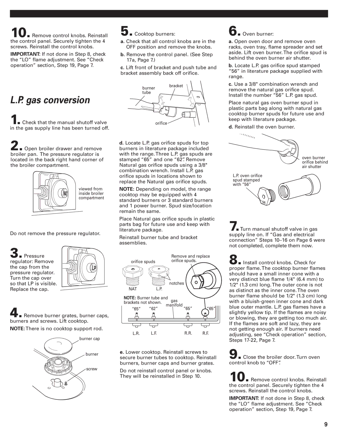 Whirlpool 98015194 installation instructions Brackets not shown Manifold 