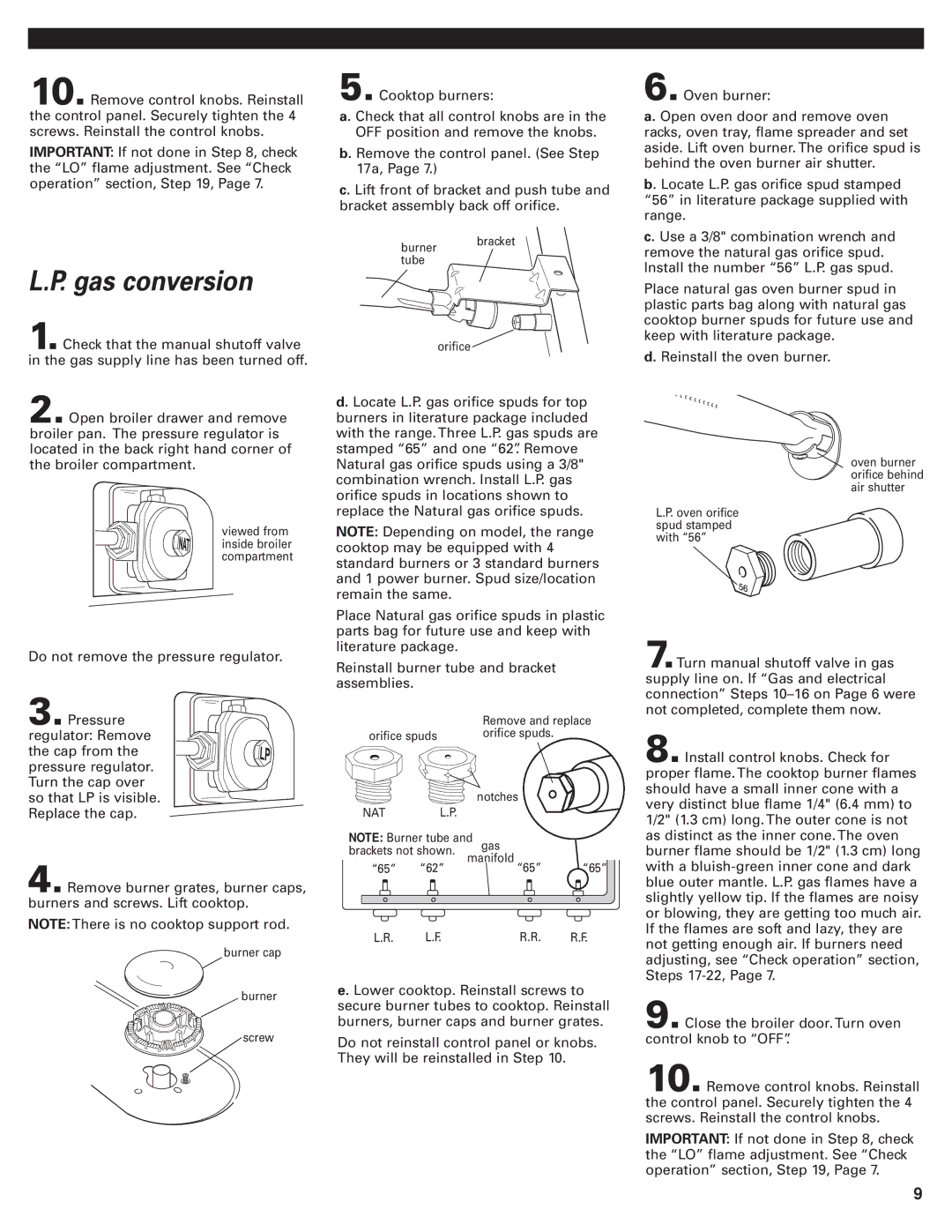 Whirlpool 98015195 installation instructions Brackets not shown Manifold 