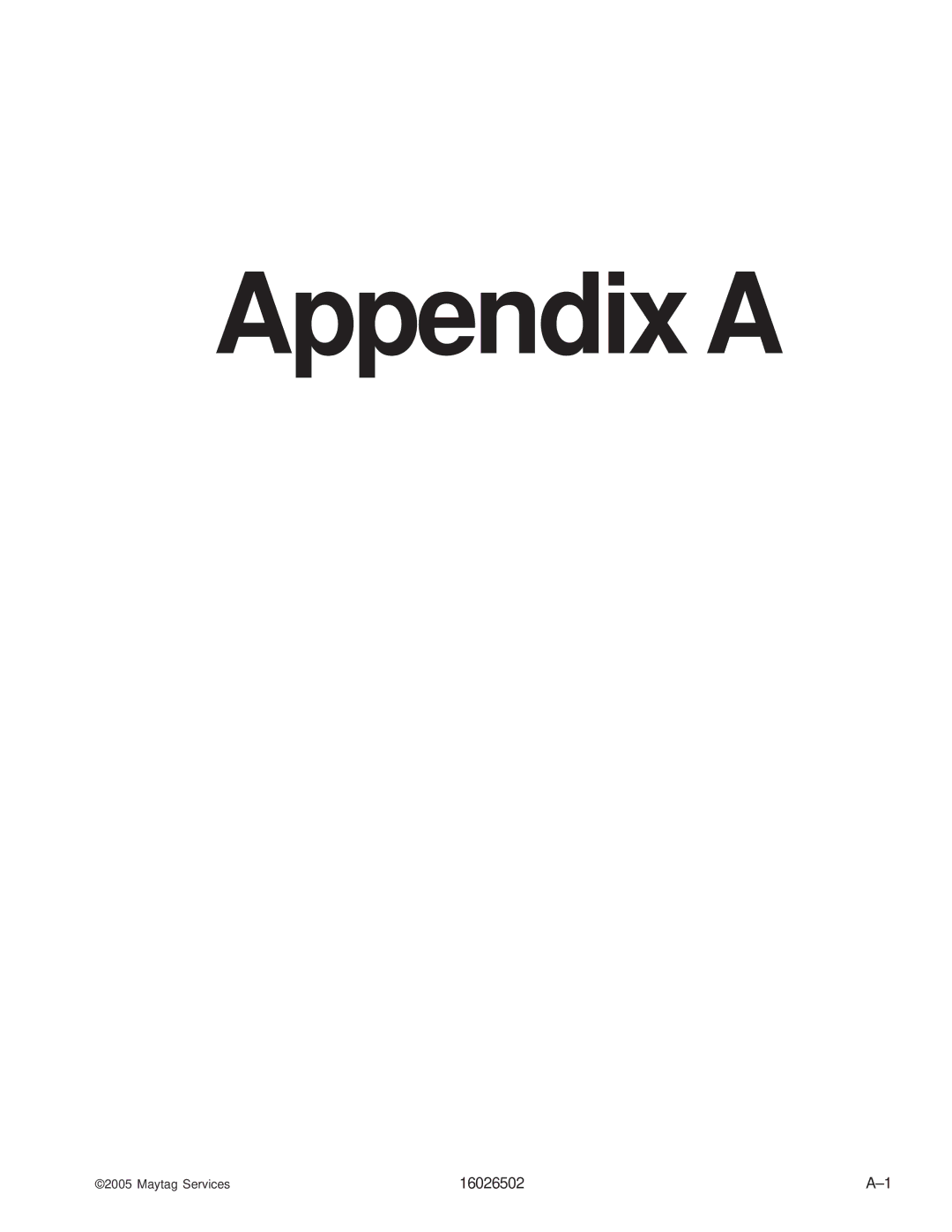 Whirlpool AAV4000AW manual Appendix a 