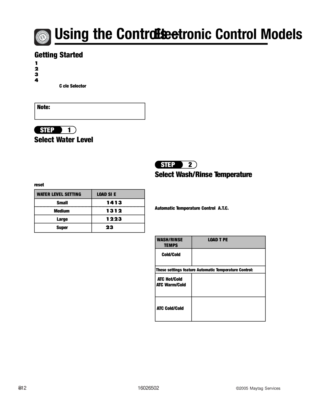 Whirlpool AAV4000AW manual Using the Controls, Getting Started 