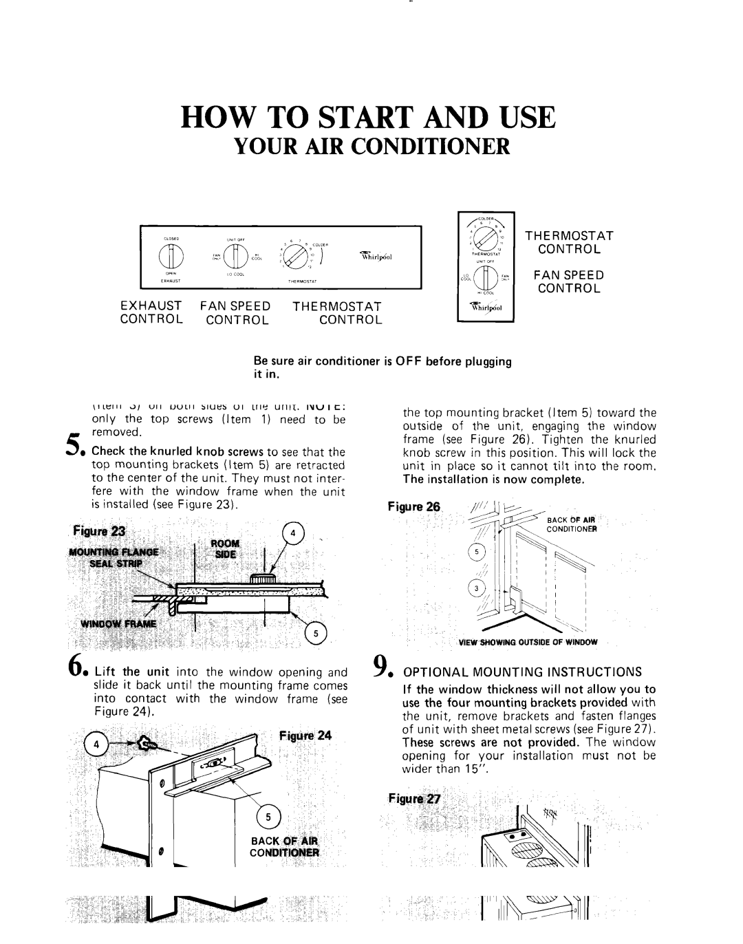 Whirlpool ACC602XP0 manual HOW to Start and USE, Exhaust Control 