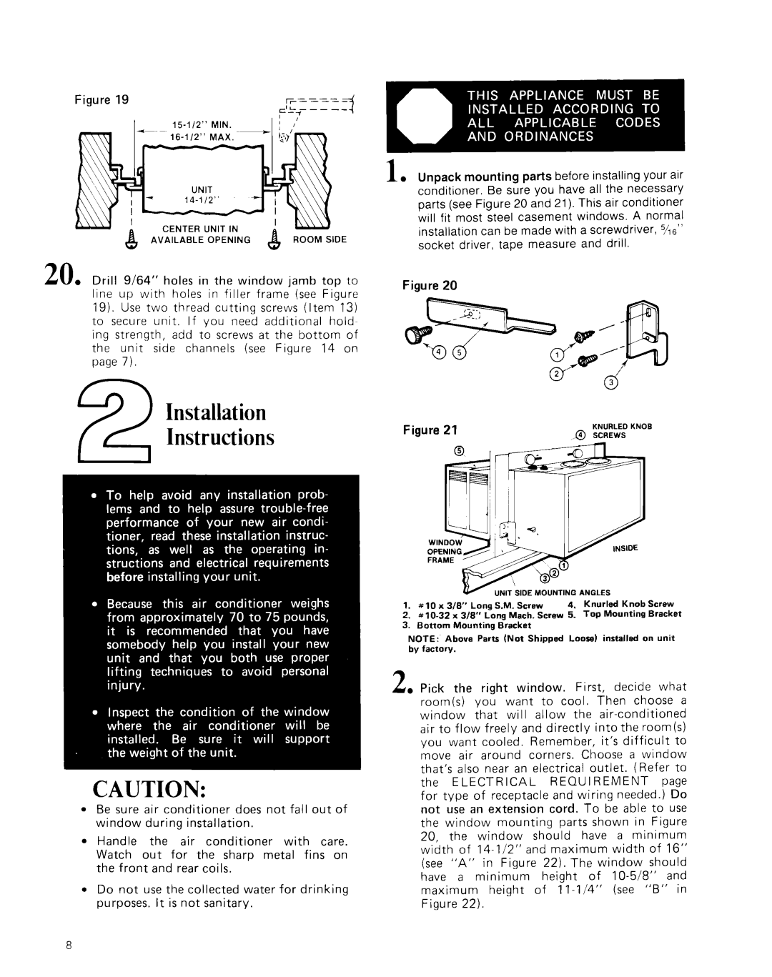 Whirlpool ACC602XP0 manual Installation Instructions 