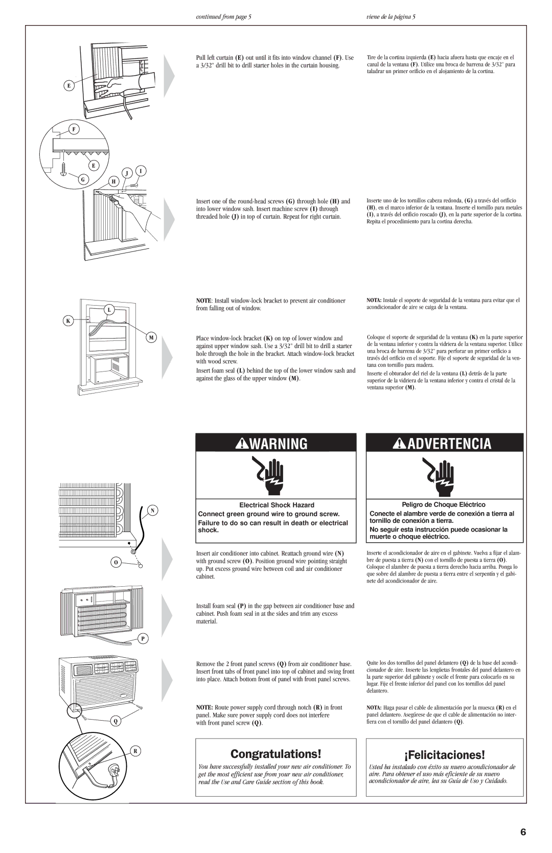 Whirlpool ACE082XH0 manual Congratulations ¡Felicitaciones 