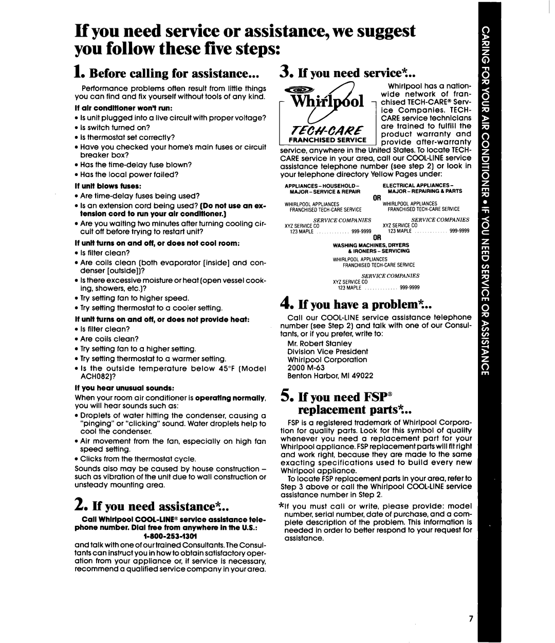 Whirlpool ACE082XS0 Before calling for assistance, If you need assistanceJE, If you need service?, If you have a problem? 