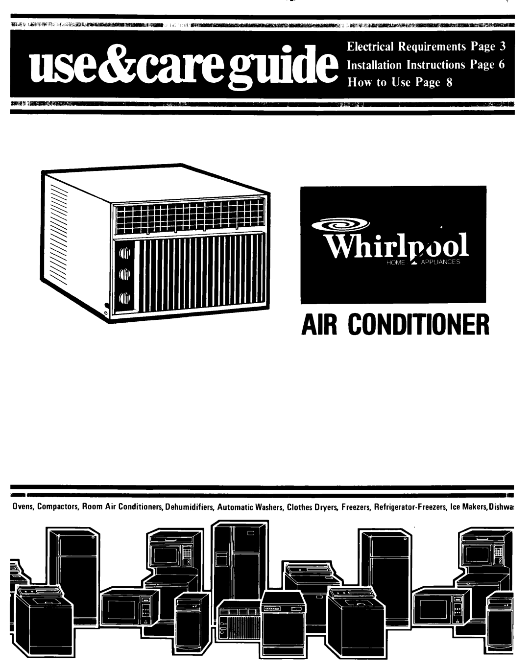 Whirlpool ACE094XM0 manual Airconditioner 