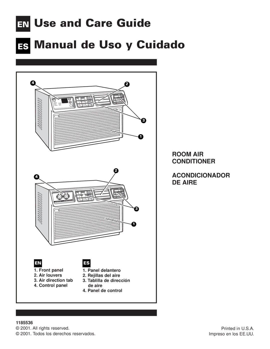 Whirlpool ACE184XL0 manual Use and Care Guide Manual de Uso y Cuidado 