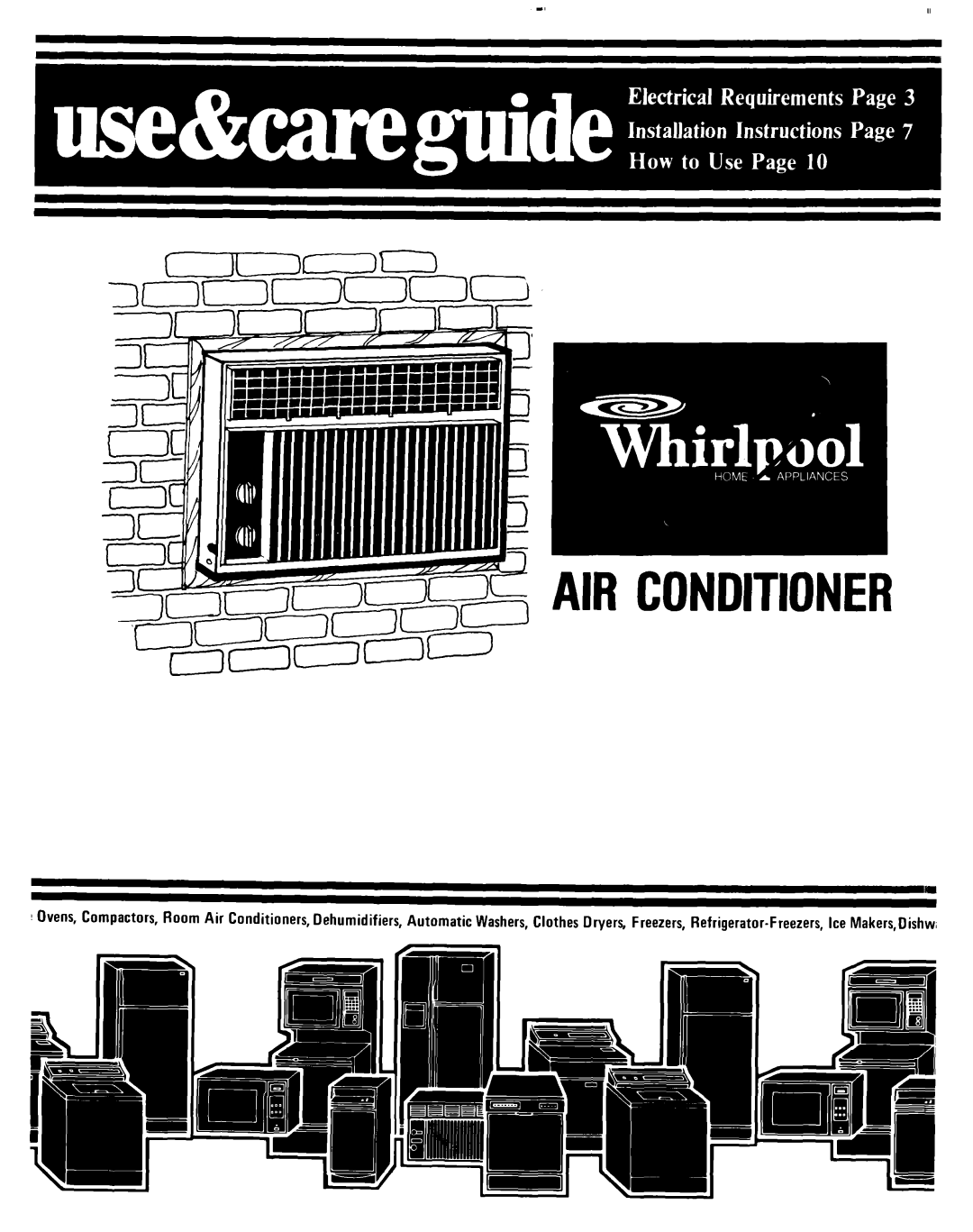 Whirlpool ACE184XM0 manual Airconditioner 