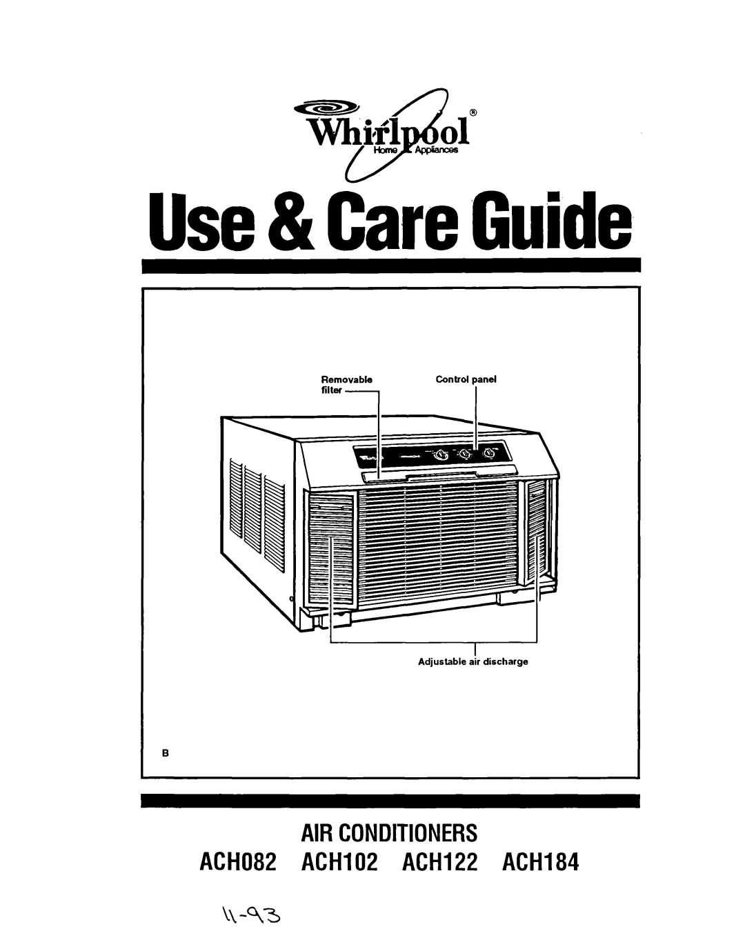 Whirlpool ACH082, ACH122, ACH184, ACH102 manual Use& de %uick 